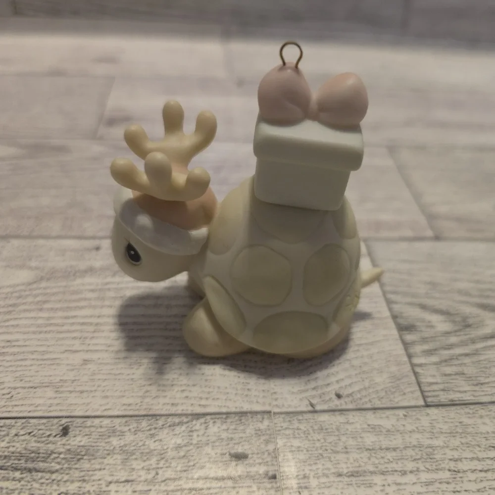 520489 Precious Moments Ornament Turtle w‎ Antlers Dated 1993 Christmas